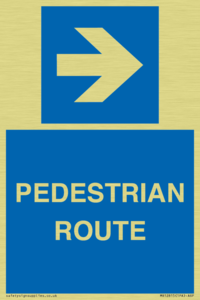PEDESTRIAN ROUTE - right arrow